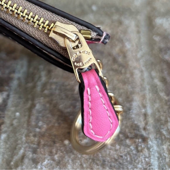 Coach Mini Skinny ID Card Case In Pink Plaid - Picture 4 of 5